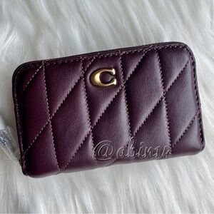 NWT Coach Leather Quilted Card Case Wallet